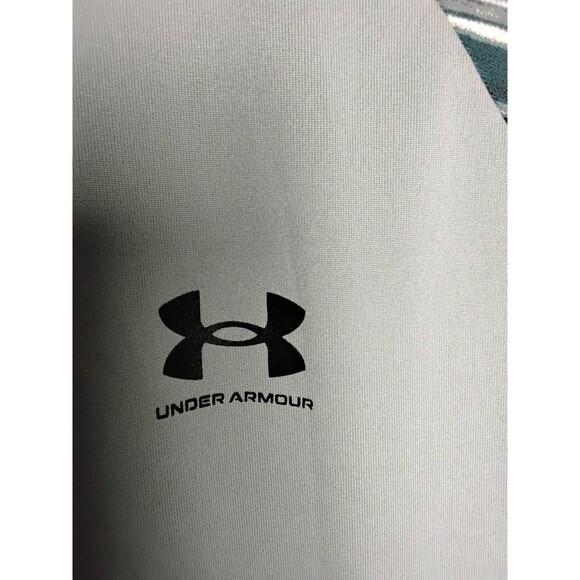 Men's Medium Under Armour  UA Tech 2.0 printed short sleeve gray blue and white - Picture 3 of 6